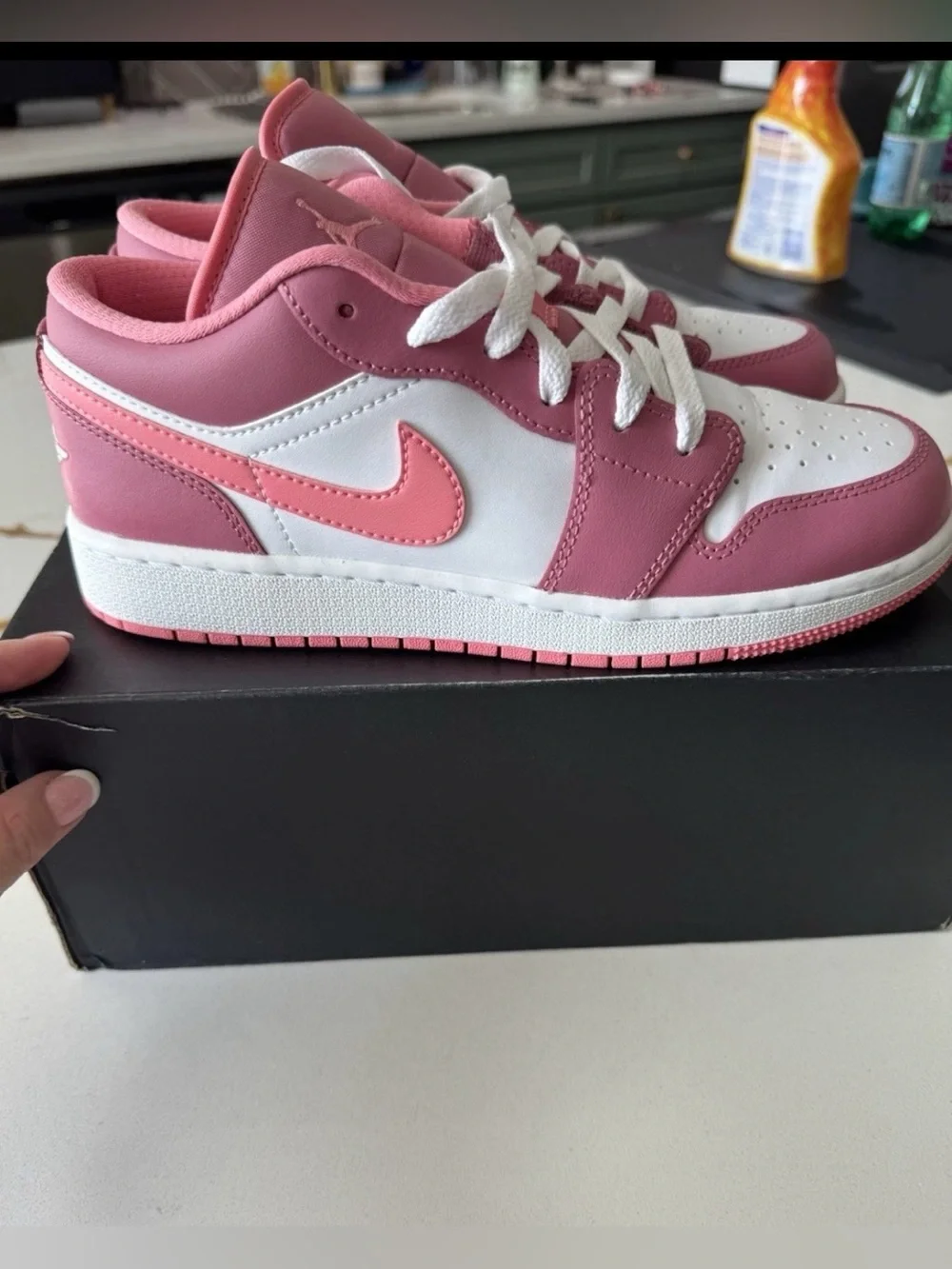 Nike Jordan 1’s Low - Dusty Rose Pink/White, Size 6Y
